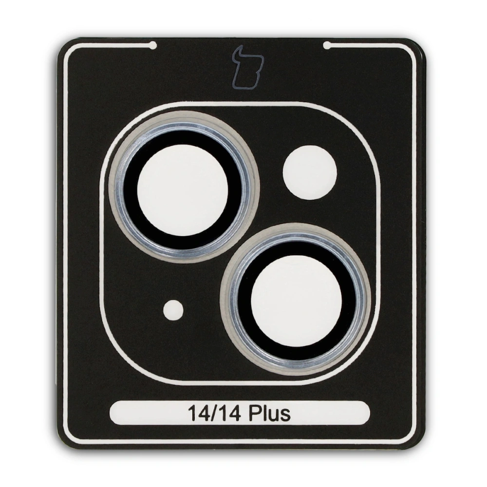 Szkło na aparat z aplikatorem Bizon Glass Snap Lens do Apple iPhone 14 / 14 Plus jasnoniebieska ramka