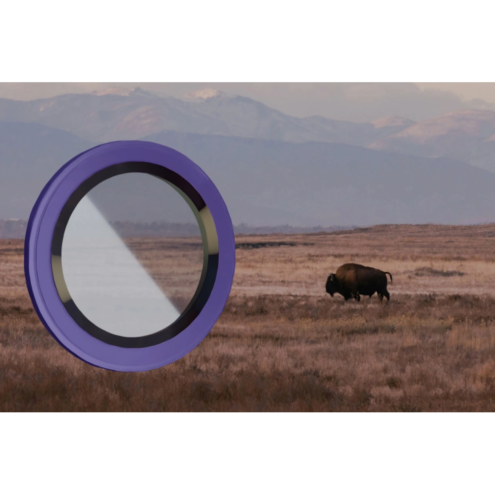 Szkło na aparat z aplikatorem Bizon Glass Snap Lens do Apple iPhone 14 Pro / 14 Pro Max ciemnofioletowa ramka