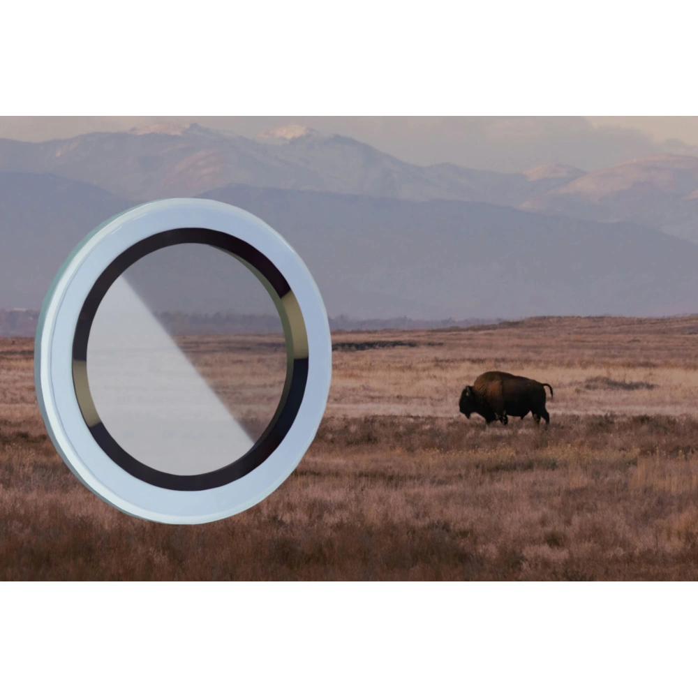 Szkło na aparat z aplikatorem Bizon Glass Snap Lens do Apple iPhone 15 / 15 Plus jasnoniebieska ramka