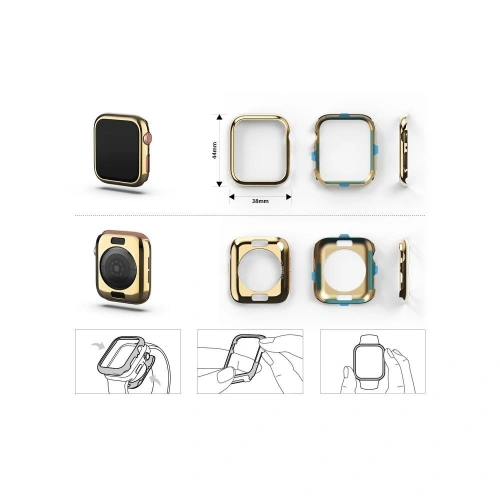 Kup Nakládka Ringke Full Frame Styling Apple Watch 4/5/6/7/8/9/SE 44/45mm nerezová ocel Gold AW4-44-71 - RGK1184GLD - {ean13} - Sklep Home Screen