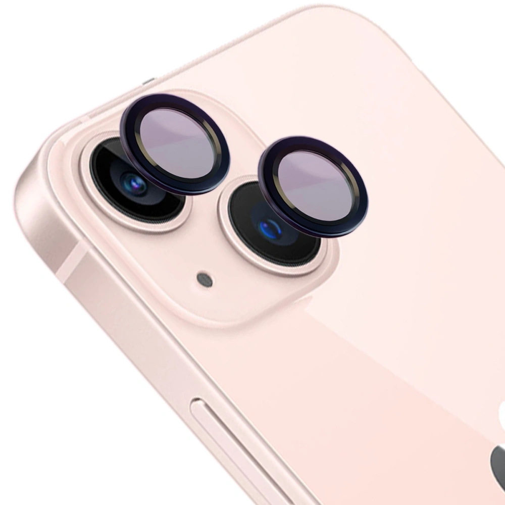 Szkło na aparat z aplikatorem Bizon Glass Snap Lens do Apple iPhone 13 / 13 Mini czarna ramka