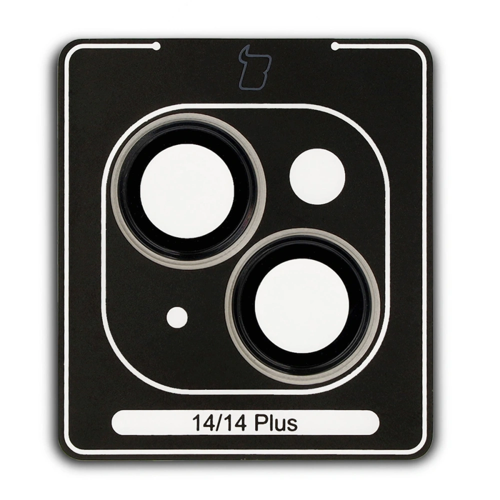 Szkło na aparat z aplikatorem Bizon Glass Snap Lens do Apple iPhone 14 / 14 Plus czarna ramka