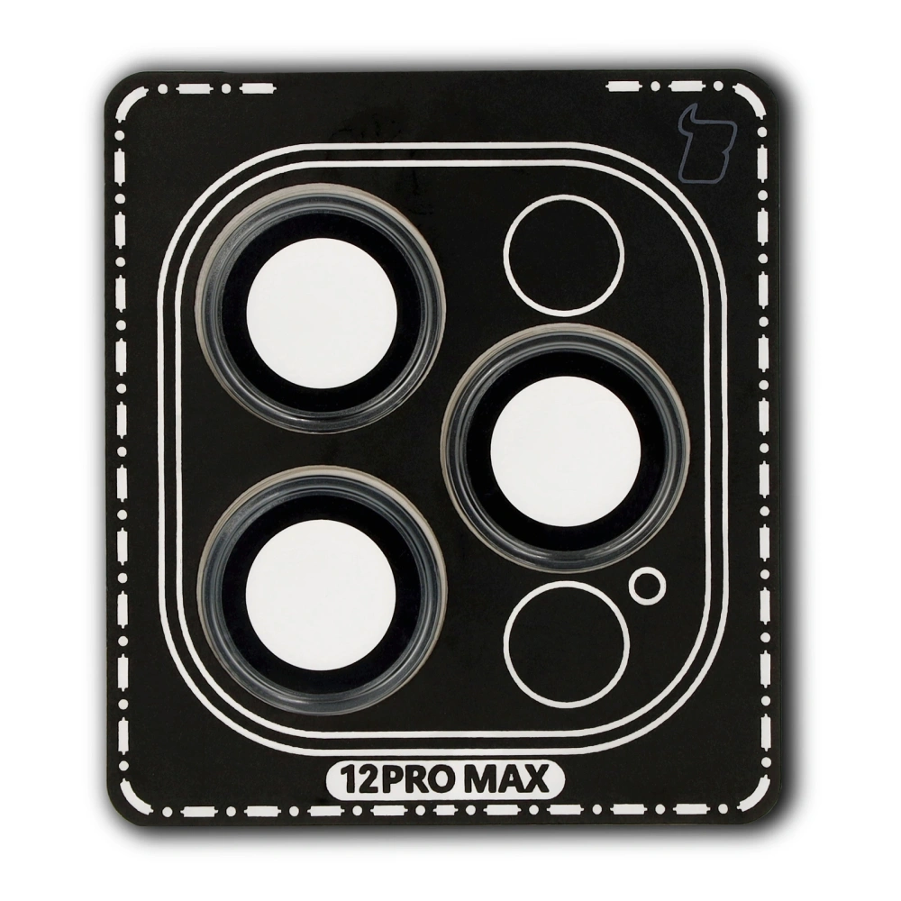 Szkło na aparat z aplikatorem Bizon Glass Snap Lens do Apple iPhone 12 Pro Max szara ramka