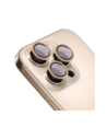 Szkło hartowane na aparat z aplikatorem Bizon Glass Snap Lens do Apple iPhone 16 Pro / 16 Pro Max beżowa ramka