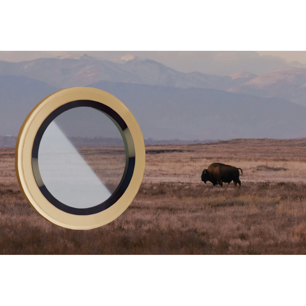 Szkło hartowane na aparat z aplikatorem Bizon Glass Snap Lens do Apple iPhone 16 Pro / 16 Pro Max beżowa ramka