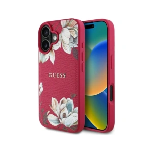 Kup Guess Model imprimat cu flori texturat MagSafe Apple iPhone 16 fucsia - GUE4421 - {ean13} - Sklep Home Screen