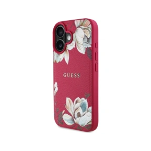 Kup Guess Grained Printed Flower Pattern MagSafe Apple iPhone 16 fukszia - GUE4421 - {ean13} - Sklep Home Screen