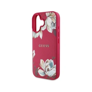 Kup Guess Grained Printed Flower Pattern MagSafe Apple iPhone 16 fukszia - GUE4421 - {ean13} - Sklep Home Screen