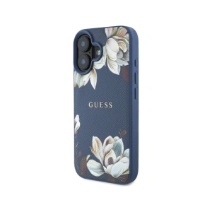 Kup Guess Grained Printed Flower Pattern MagSafe Apple iPhone 16 kék - GUE4422 - {ean13} - Sklep Home Screen