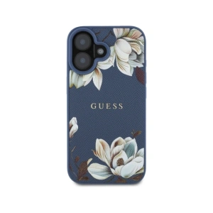 Kup Guess Grained Printed Flower Pattern MagSafe Apple iPhone 16 kék - GUE4422 - {ean13} - Sklep Home Screen