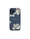 Kup Etui Guess Grained Printed Flower Pattern MagSafe do Apple iPhone 16 niebieski - GUE4422 - {ean13} - Sklep Home Screen
