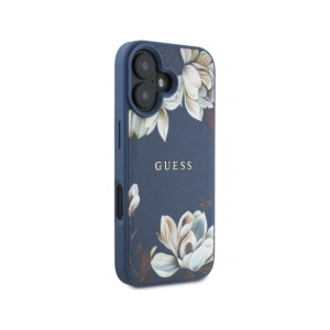 Kup Guess Model cu imprimeu floral granulat MagSafe Apple iPhone 16 albastru - GUE4422 - {ean13} - Sklep Home Screen
