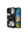 Guess Grained Printed Flower Pattern MagSafe Apple iPhone 16 Pro black