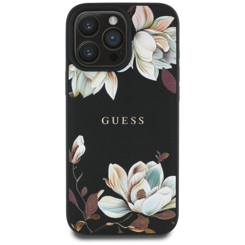 Kup Guess Grained Printed Flower Pattern MagSafe Apple iPhone 16 Pro černý - GUE4423 - {ean13} - Sklep Home Screen
