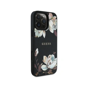 Kup Etui Guess Grained Printed Flower Pattern MagSafe do Apple iPhone 16 Pro czarny - GUE4423 - {ean13} - Sklep Home Screen