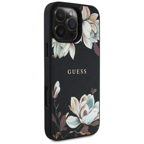 Kup Guess Grained Printed Flower Pattern MagSafe Apple iPhone 16 Pro černý - GUE4423 - {ean13} - Sklep Home Screen