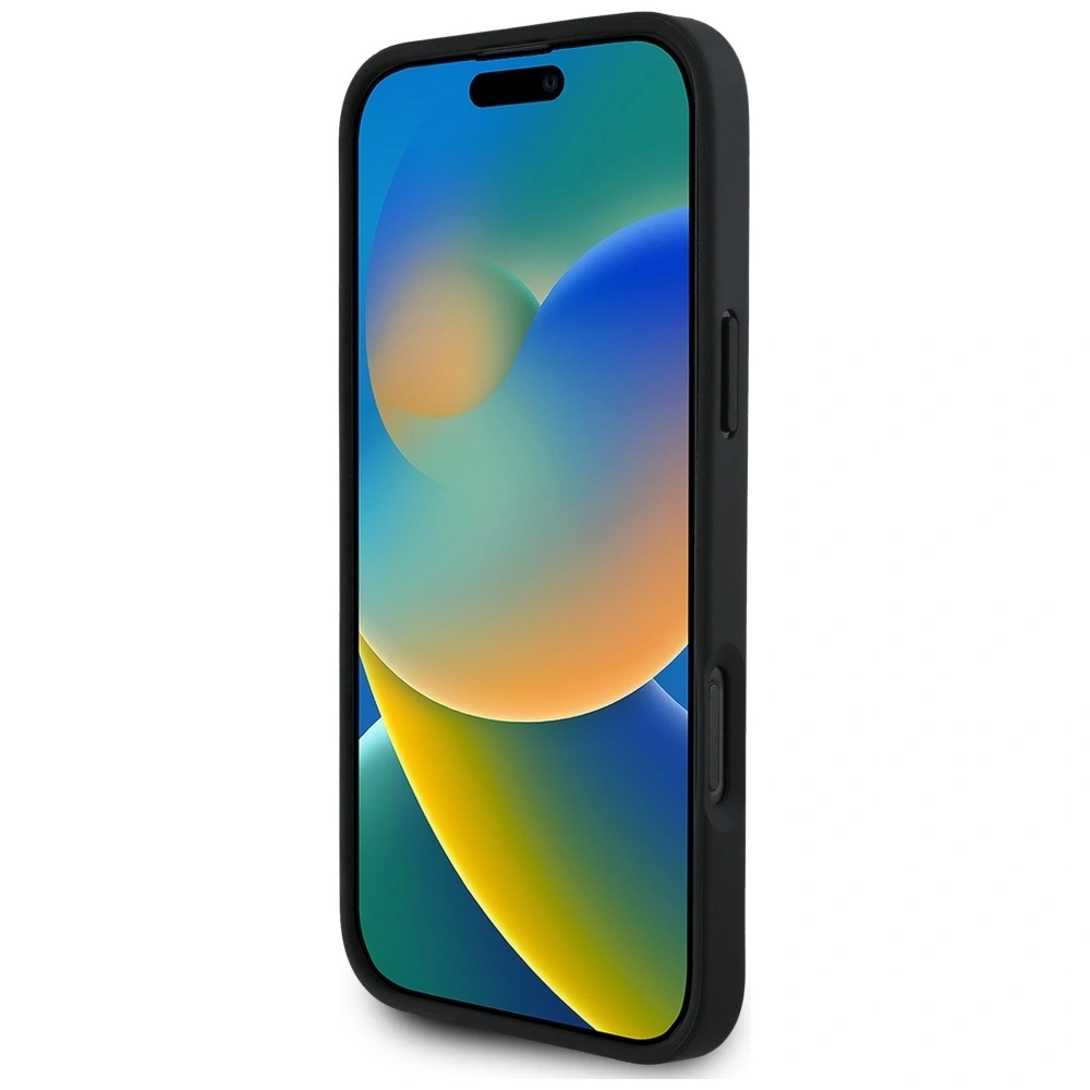 Etui Guess Grained Printed Flower Pattern MagSafe do Apple iPhone 16 Pro czarny