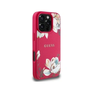 Kup Etui Guess Grained Printed Flower Pattern MagSafe do Apple iPhone 16 Pro fuksja - GUE4424 - {ean13} - Sklep Home Screen