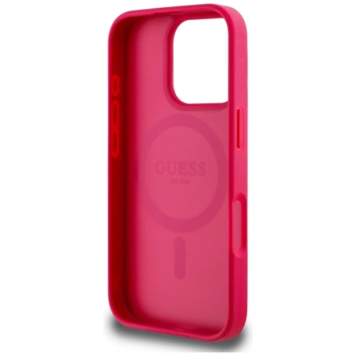Buy Guess Grained Printed Flower Pattern MagSafe Apple iPhone 16 Pro fuchsia - GUE4424 - {ean13} - Home Screen Store Europe