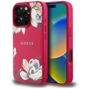 Kup Guess Gemustertes Blumenmuster MagSafe Apple iPhone 16 Pro Max fuchsia - GUE4426 - {ean13} - Sklep Home Screen