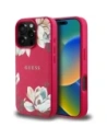 Guess Grained Printed Flower Pattern MagSafe Apple iPhone 16 Pro Max fuchsia