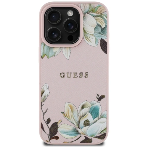 Kup Etui Guess Grained Printed Flower Pattern MagSafe do Apple iPhone 16 Pro różowy - GUE4430 - {ean13} - Sklep Home Screen