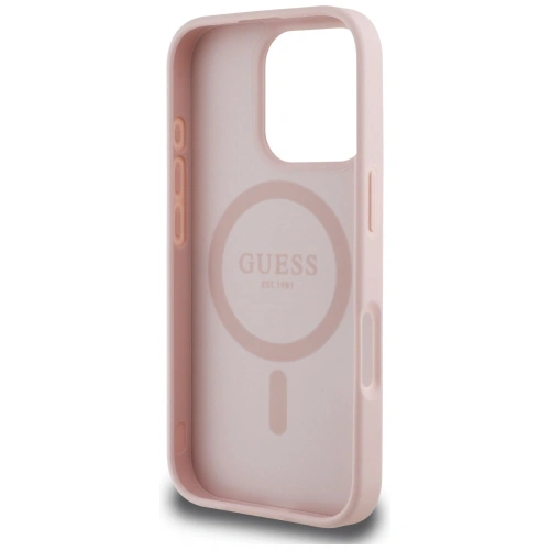 Kup Guess Grained Printed Flower Pattern MagSafe Apple iPhone 16 Pro rózsaszín - GUE4430 - {ean13} - Sklep Home Screen