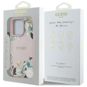 Kup Etui Guess Grained Printed Flower Pattern MagSafe do Apple iPhone 16 Pro różowy - GUE4430 - {ean13} - Sklep Home Screen