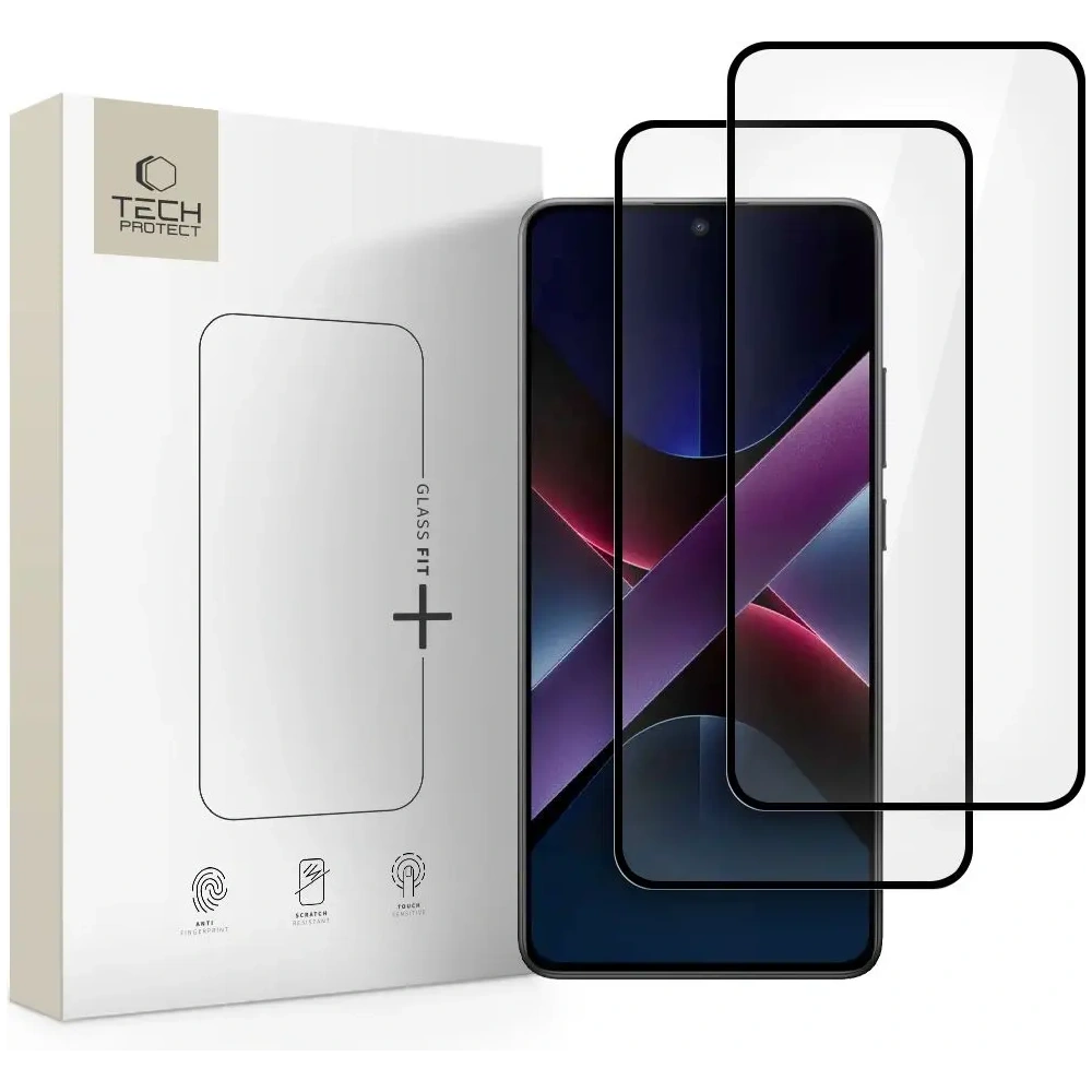 Szkło hartowane Tech-Protect Glass Fit+ Xiaomi Poco X7 Pro 5G Black [2 PACK]