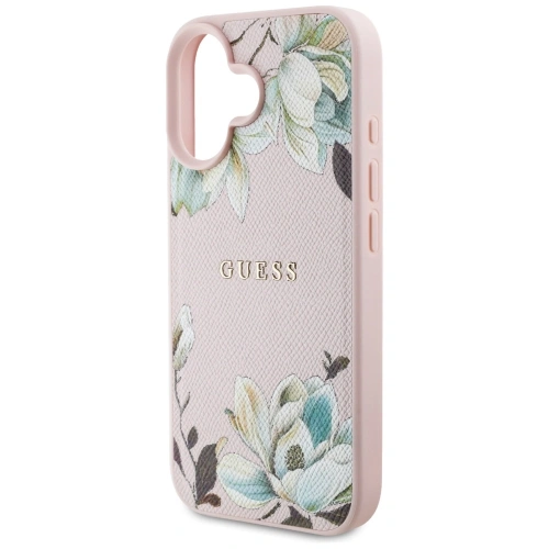 Kup Guess Grained Printed Flower Pattern MagSafe Apple iPhone 16 růžová - GUE4431 - {ean13} - Sklep Home Screen