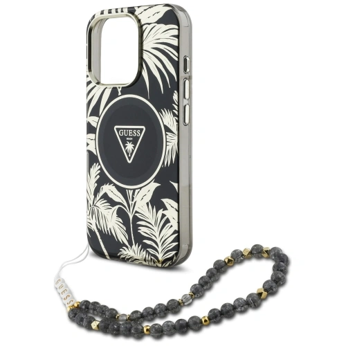 Kup Etui Guess Palm Trees Triangle Pearl Strap MagSafe do Apple iPhone 16 Pro czarny - GUE4432 - {ean13} - Sklep Home Screen
