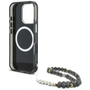 Kup Etui Guess Palm Trees Triangle Pearl Strap MagSafe do Apple iPhone 16 Pro czarny - GUE4432 - {ean13} - Sklep Home Screen