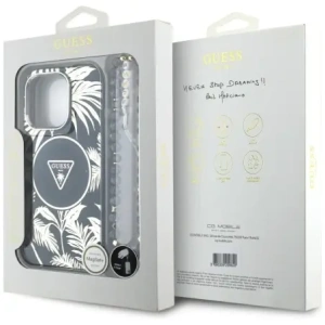 Kup Etui Guess Palm Trees Triangle Pearl Strap MagSafe do Apple iPhone 16 Pro czarny - GUE4432 - {ean13} - Sklep Home Screen