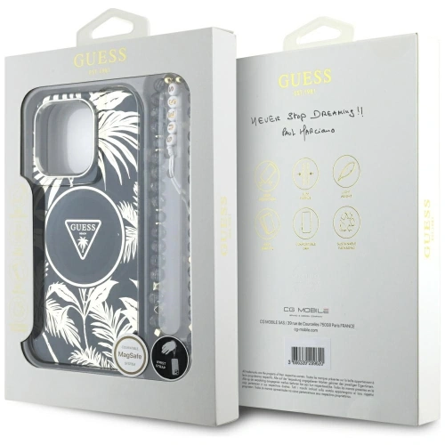Kup Guess Palm Trees Triangle Pearl Strap MagSafe Apple iPhone 16 Pro černý - GUE4432 - {ean13} - Sklep Home Screen