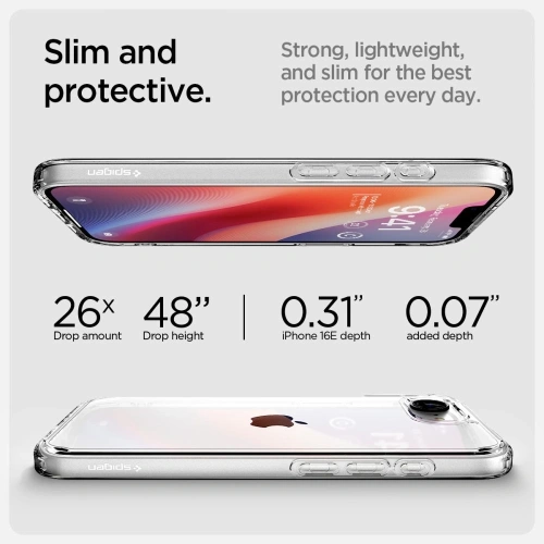 Kup Etui Spigen Ultra Hybrid Apple iPhone 16e Crystal Clear - SPN16698 - {ean13} - Sklep Home Screen