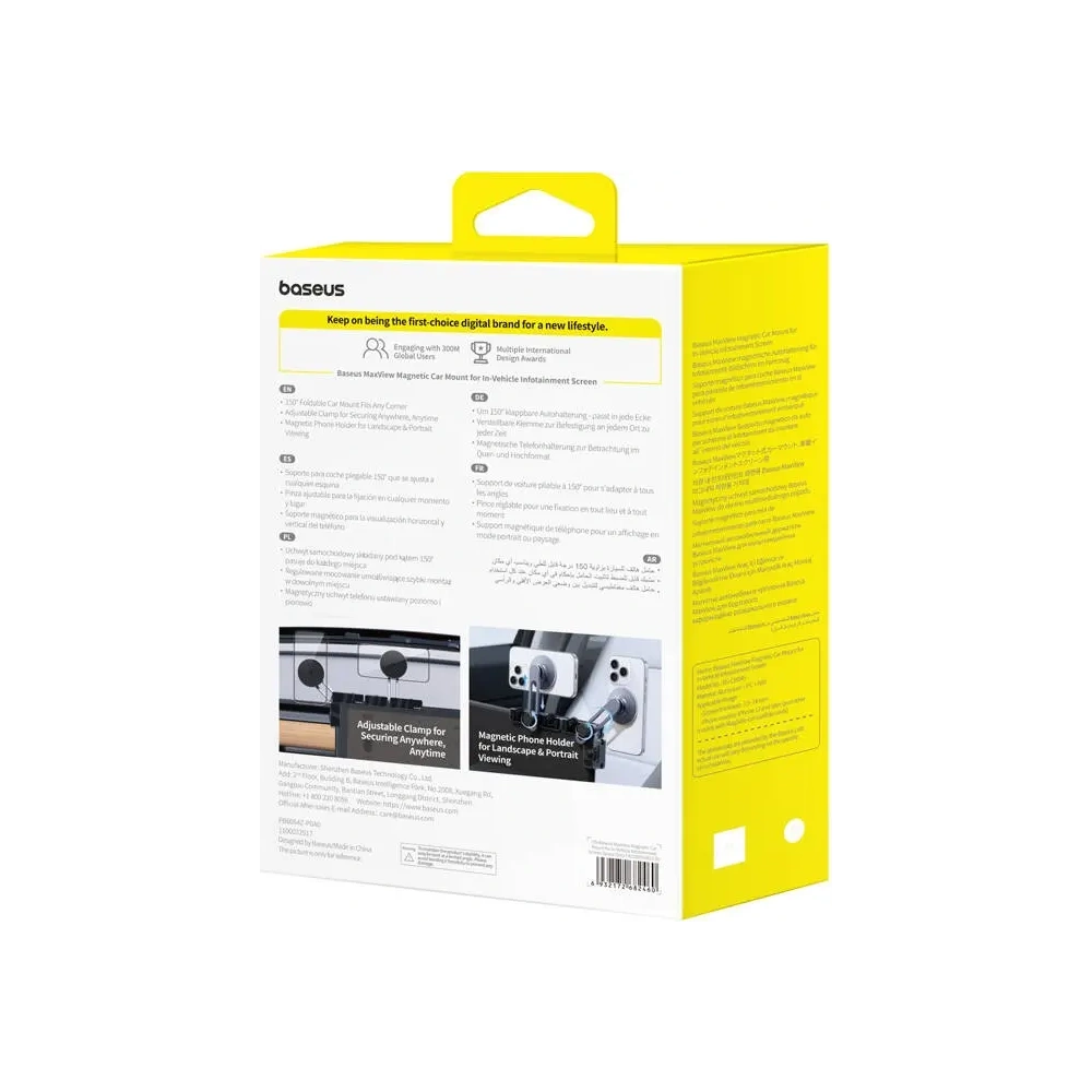Uchwyt samochodowy do ekranu Baseus MaxView MagSafe (szary)