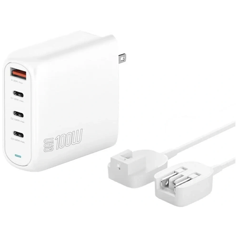 Ładowarka sieciowa 4smarts Flex Pro 100W 3xUSB-C, 1xUSB-A Travel Edition biała