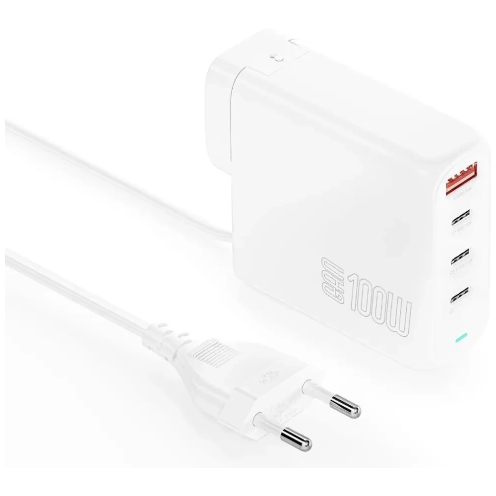 Ładowarka sieciowa 4smarts Flex Pro 100W 3xUSB-C, 1xUSB-A Travel Edition biała