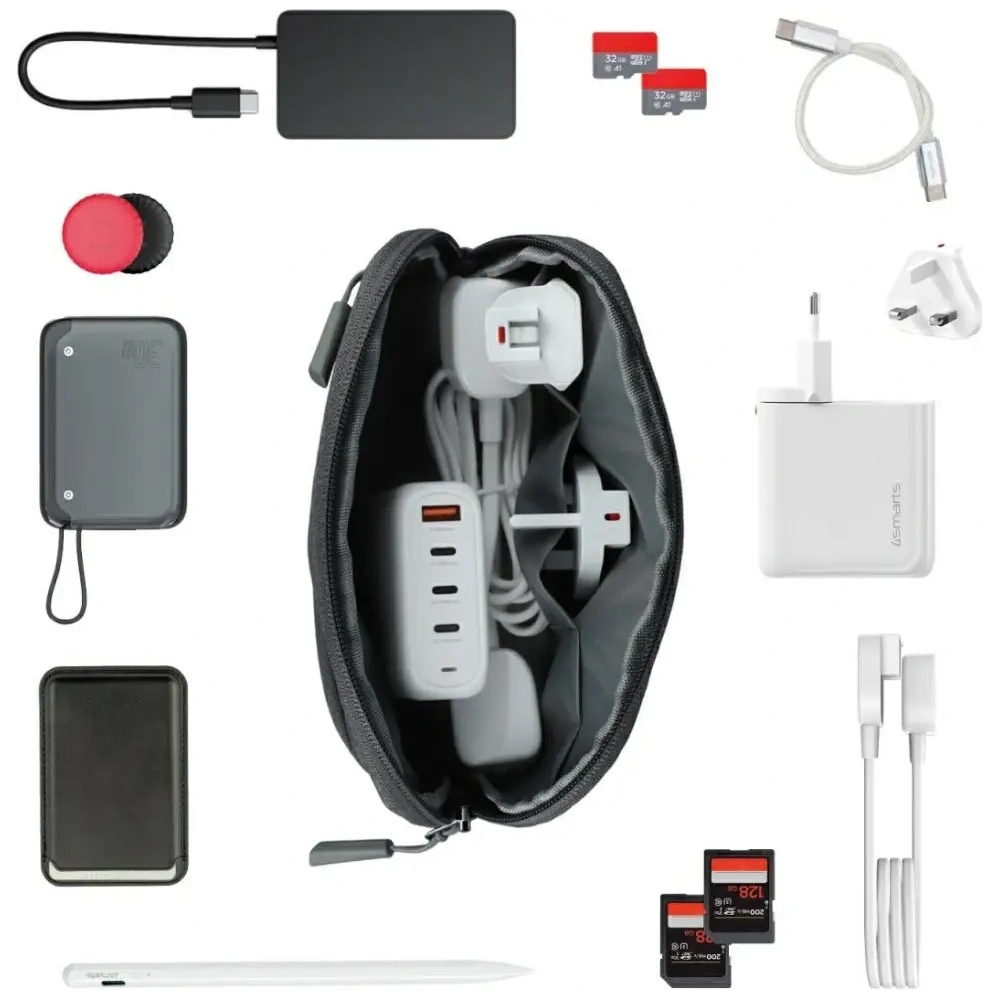 Ładowarka sieciowa 4smarts Flex Pro 100W 3xUSB-C, 1xUSB-A Travel Edition biała