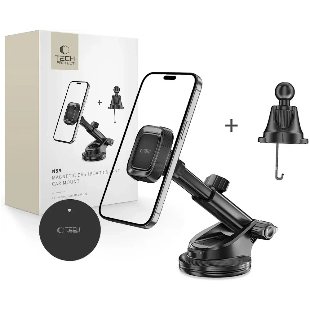 Uchwyt samochodowy na kokpit / do kratki Tech-Protect N59 Magnetic Dashboard & Vent Car Mount Black