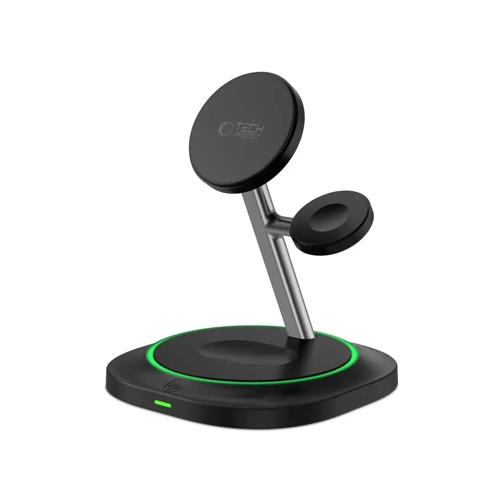 Ładowarka bezprzewodowa 3w1 Tech-Protect QI15W-A46 Magnetic MagSafe Wireless Charger Black