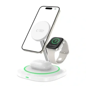 Kup Ładowarka bezprzewodowa 3w1 Tech-Protect QI15W-A46 Magnetic MagSafe Wireless Charger White - THP3942 - {ean13} - Sklep Home Screen
