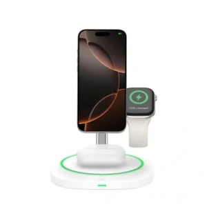 Kup Ładowarka bezprzewodowa 3w1 Tech-Protect QI15W-A46 Magnetic MagSafe Wireless Charger White - THP3942 - {ean13} - Sklep Home Screen