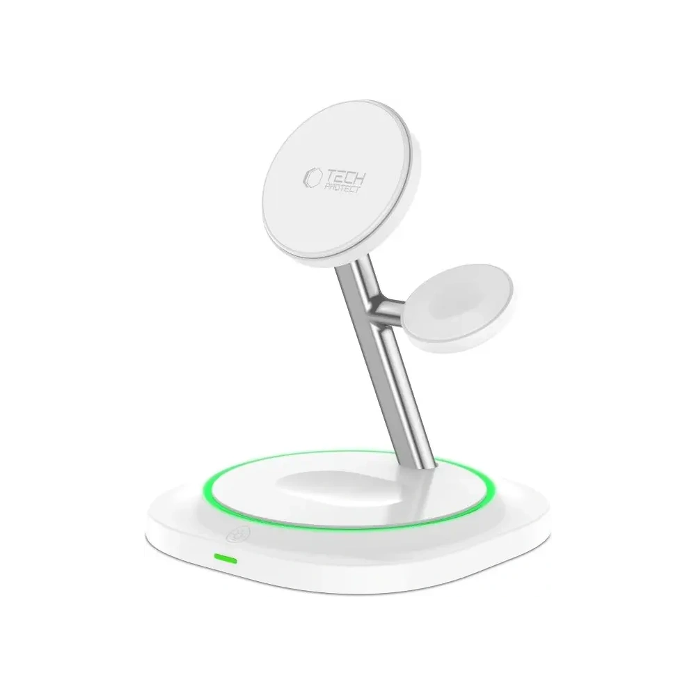 Ładowarka bezprzewodowa 3w1 Tech-Protect QI15W-A46 Magnetic MagSafe Wireless Charger White