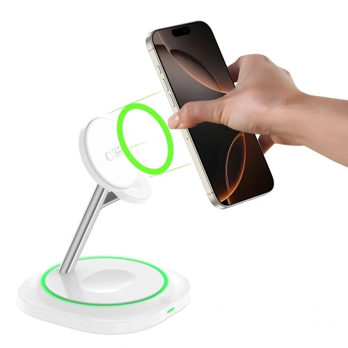 Kup Ładowarka bezprzewodowa 3w1 Tech-Protect QI15W-A46 Magnetic MagSafe Wireless Charger White - THP3942 - {ean13} - Sklep Home Screen
