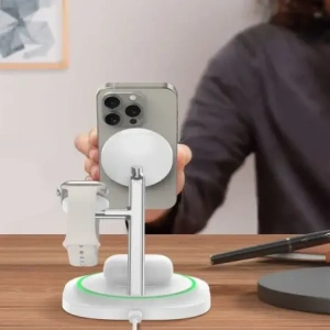 Kup Ładowarka bezprzewodowa 3w1 Tech-Protect QI15W-A46 Magnetic MagSafe Wireless Charger White - THP3942 - {ean13} - Sklep Home Screen