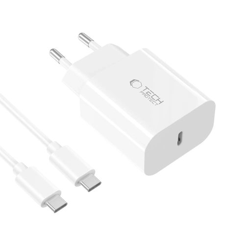 Kup Ładowarka sieciowa Tech-Protect NC20W 1-port USB-C Network Charger PD20W + USB-C / USB-C Cable White - THP3943 - {ean13} - Sklep Home Screen