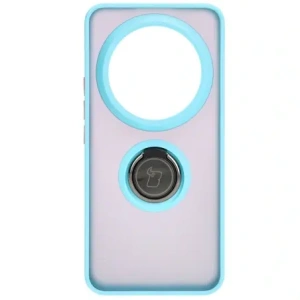 Kup [OUTLET] Etui z uchwytem na palec Bizon Case Hybrid Ring do Xiaomi 14 Ultra przydymione z jasnoniebieską ramką - OT-852 - {ean13} - Sklep Home Screen