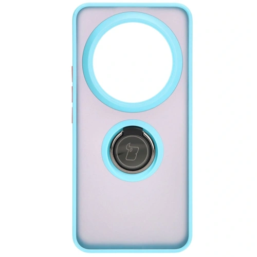 Kup [OUTLET] Etui mit Fingerhalter Bizon Case Hybrid Ring für Xiaomi 14 Ultra rauchig mit hellblauem Rahmen - OT-852 - {ean13} - Sklep Home Screen