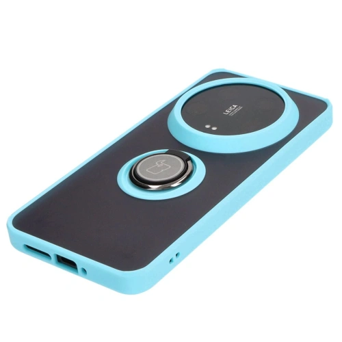 Kup [OUTLET] Etui mit Fingerhalter Bizon Case Hybrid Ring für Xiaomi 14 Ultra rauchig mit hellblauem Rahmen - OT-852 - {ean13} - Sklep Home Screen